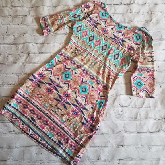 Multicolor Tribal Bodycon Dress - Picture 3 of 5